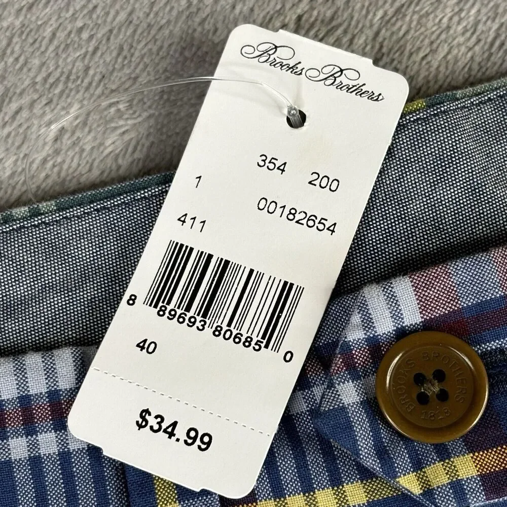Brooks Brothers‎ Bermuda Shorts Mens 40 Blue Plaid Summer Outdoors New w/ Tag